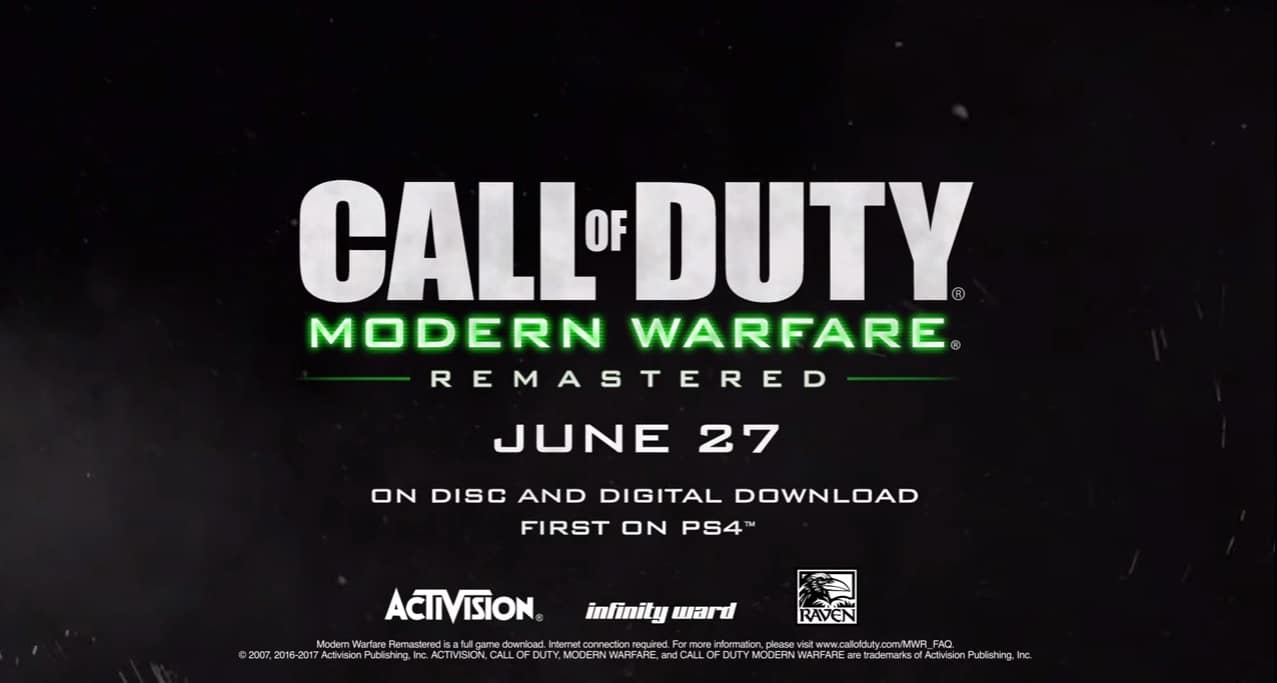 ยืนยันแล้ว Call of Duty: Modern Warfare Remastered จะขายแยก PS4 ขายก่อน