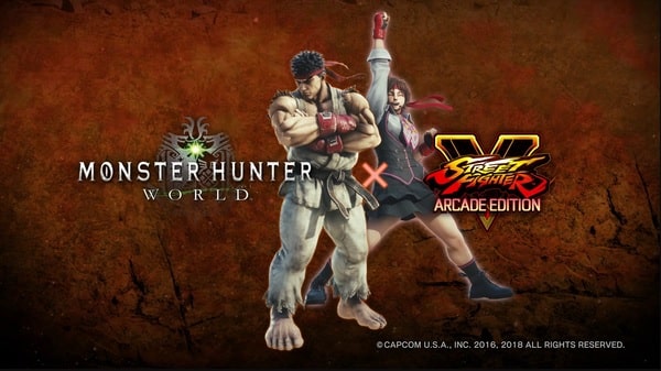 Ryu และ Sakura จาก Street Fighters เตรียมเข้าสู่โลก Monster Hunter: World!
